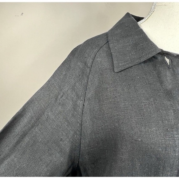 J. Jill Black Button Front Lagenlook Linen Jacket Size M - Picture 3 of 13